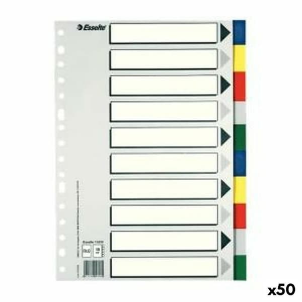 Separatorer Esselte Multicolour 10 Blad Din A4 (50 antal)