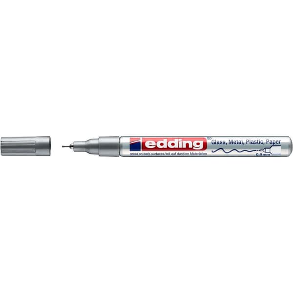Permanent markörpenna Edding 780 Silvrig (10 antal)