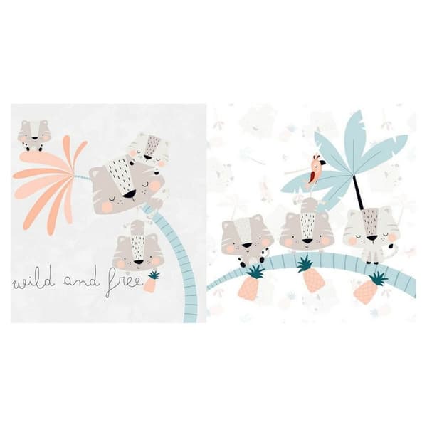 Skydd till spjälsäng Cool Kids Wild And Free (60 x 60 x 60 + 40 cm)