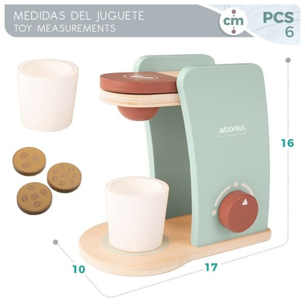 Leksak kaffebryggare Woomax 6 Delar (6 antal)