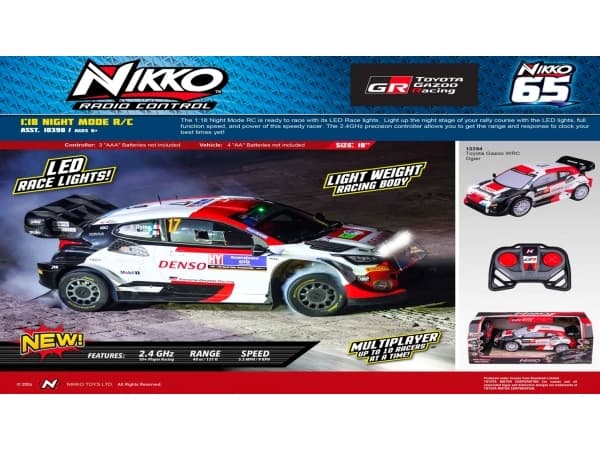 NIKKO Toyota Gazoo Racing Ogier 1:18 RC Night Mode 25 cm