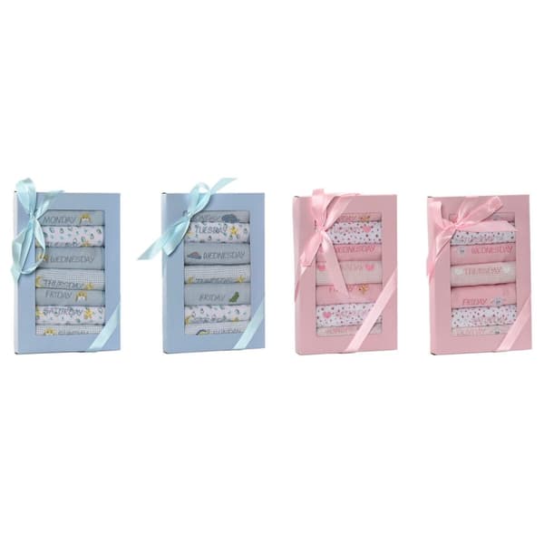 Haklappsset Home ESPRIT Blå Rosa Bomull 19 x 29 x 3 cm (4 antal)