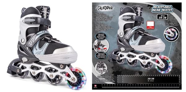 California - Inliners w/light Size 35-38 - Black (24943)