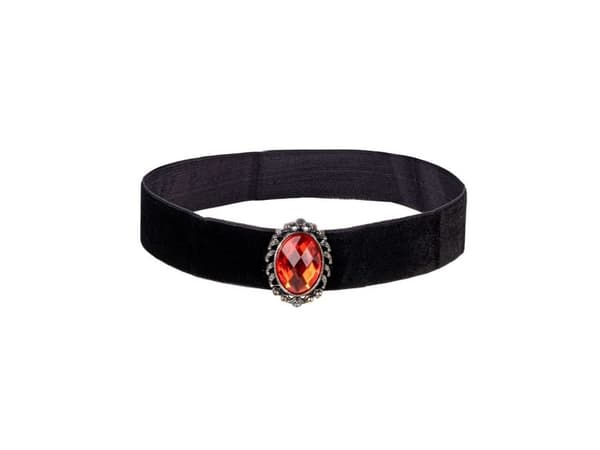 Gotisk choker med rød sten
