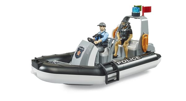 Bruder - bworld Police boat with rotating beacon light (62733)