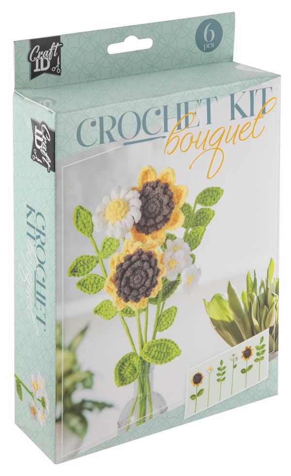 Craft ID - Crochet kit Flower Bouquet - Yellow - 6 pcs (CR1737/GE)