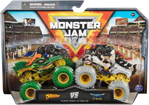 Monster Jam - 1:64 Die Cast 2 pack -Dragon Vs Tempest Steed
