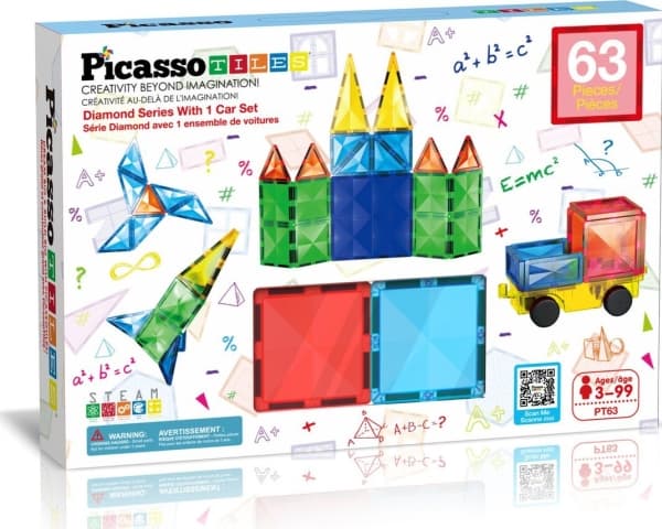 Picasso Tiles Diamond Series Magnetic Tiles set 63pcs building set