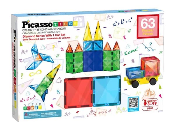Picasso Tiles Diamond Series Magnetic Tiles set 63pcs building set