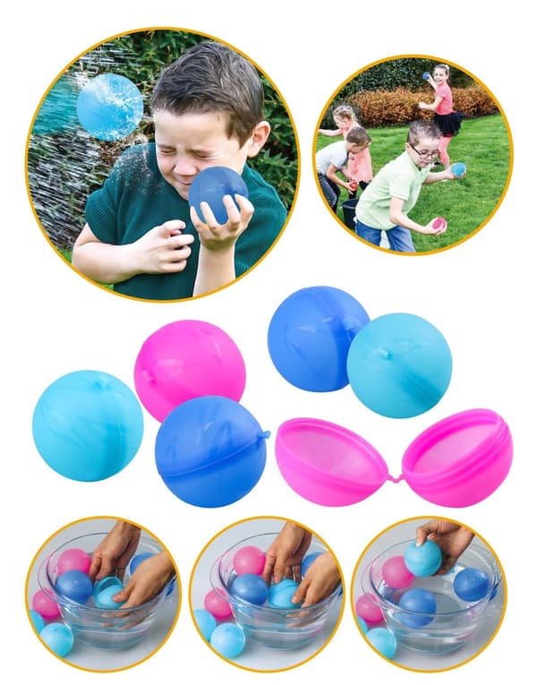 Happy Summer - Water Bombs Re-usable 6,5cm 6-Pack (303512)