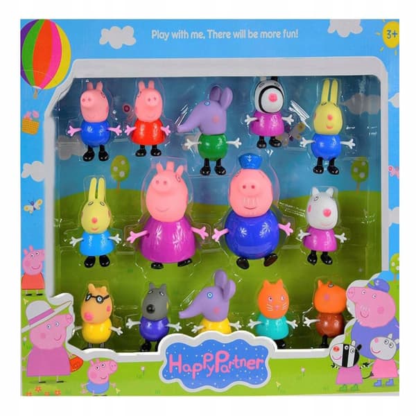 PEPPA PIG STORT SET MED FIGURINER FÖR BARN 14 DELAR
