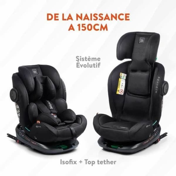 Bilstol Babyauto GYRO BLACK LINE EMBOSSED Svart 0 (de 0 a 10 kilos) I (9 - 18 kg) II (15-25 kg) III (22 - 36 kg) Barn ECE R129