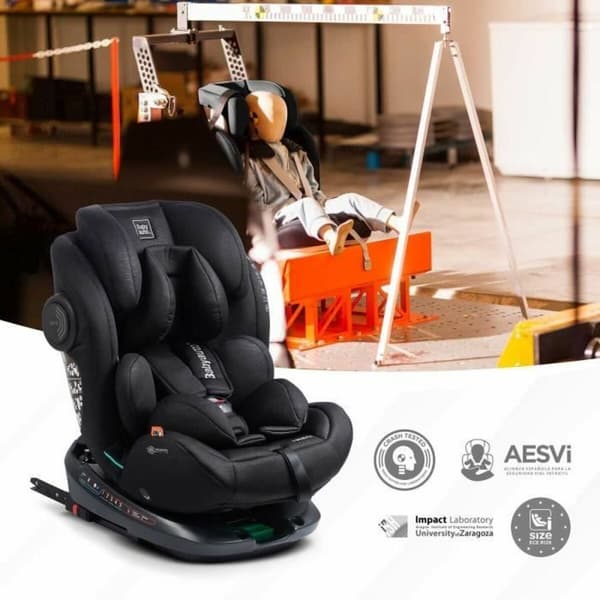 Bilstol Babyauto GYRO BLACK LINE EMBOSSED Svart 0 (de 0 a 10 kilos) I (9 - 18 kg) II (15-25 kg) III (22 - 36 kg) Barn ECE R129