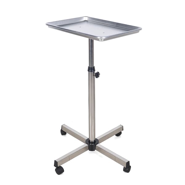 Justerbar Højde Salon Trolley, Aluminiumslegering, Universelle Hjul,Sølv
