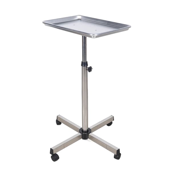 Justerbar Højde Salon Trolley, Aluminiumslegering, Universelle Hjul,Sølv