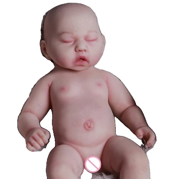 Genfødt Pige Dukke, Fuld Krop af Silikone, Livagtige Bebes, 45 CM, malet dukke