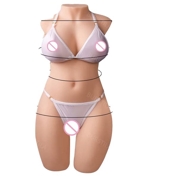 Elektrisk torso för vuxna män, realistiska bröst, automatisk vaginal sugning, Pologne, elektrisk version