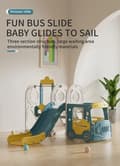 Miniatyrbild 2 av 2: Babyslide, Rolig Design, Multifunktionell med Gunga, XLB01-GREEN