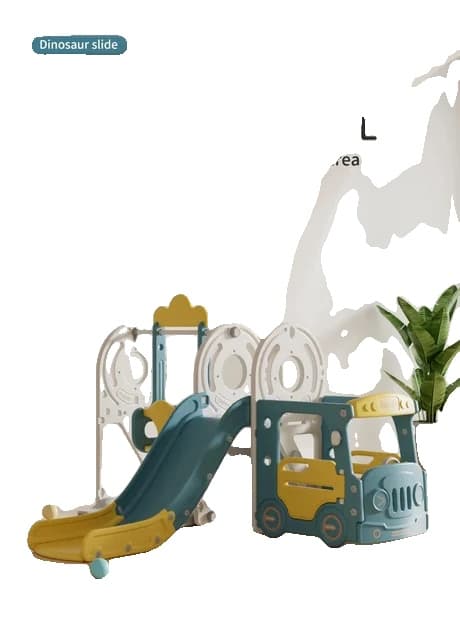 Babyslide, Rolig Design, Multifunktionell med Gunga, XLB01-GREEN