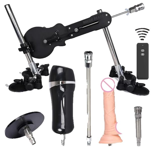 Automatisk Sexmaskin, Trådlös, Teleskopisk, 523-Med Masturbator