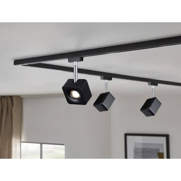 Paulmann Cube Högvolt-skensystem URail LED fast installerad 8 W LED Svart (matt), Krom