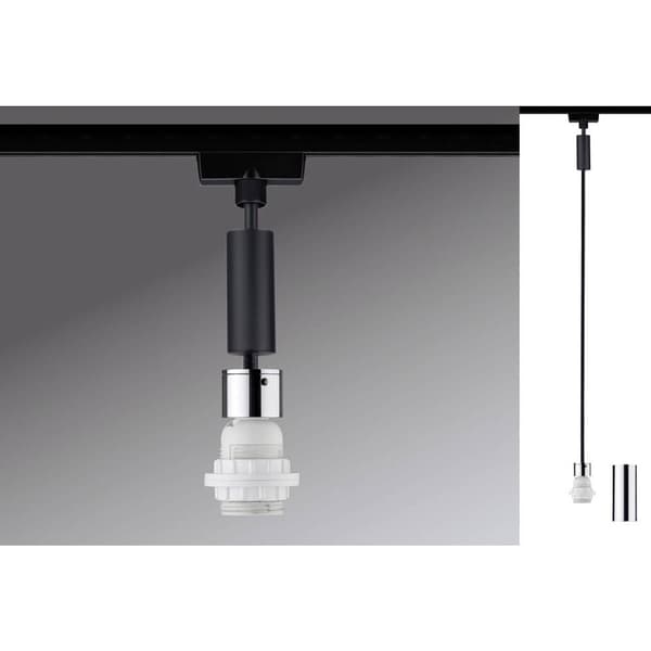 Paulmann Högvolt-skensystem 1-fasig E27 20 W LED Svart (matt), Krom