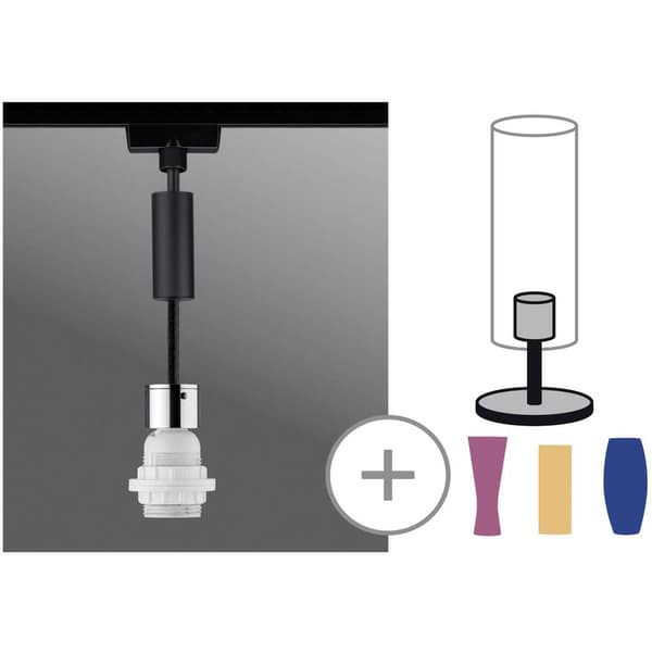 Paulmann Högvolt-skensystem 1-fasig E27 20 W LED Svart (matt), Krom Svart, Krom