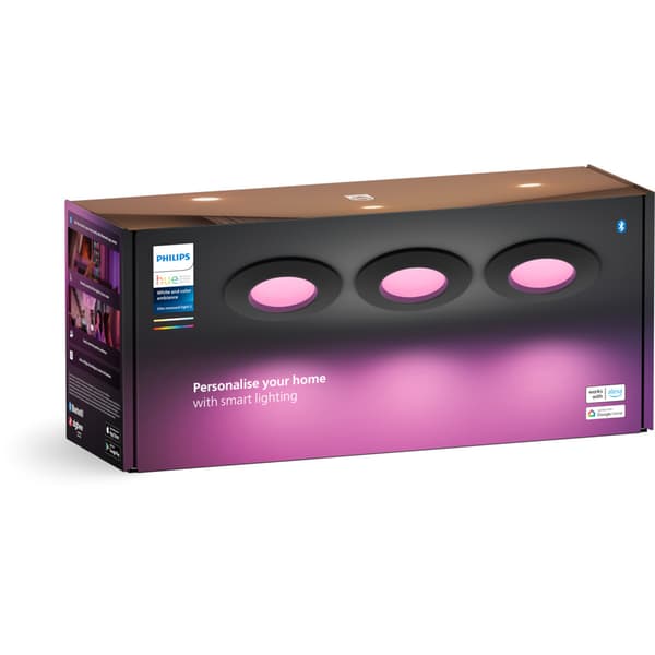 Philips Hue WCA Slim Downlight S 90mm Sort Multipack