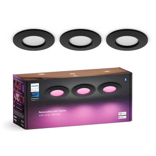 Philips Hue WCA Slim Downlight S 90mm Sort Multipack