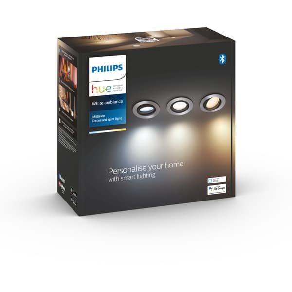 Philips Hue WA Milliskin Downlight Rund 3x4,2w Alu