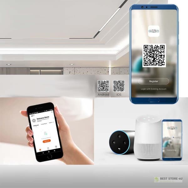 SMART 48V V-TAC 14W LED CCT 30° SMART WiFi-SKENLAMPA Svart VT-3614 2700K-6400K 1300lm 3 års garanti