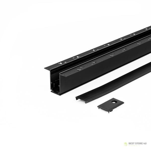Infälld skena Railsystem SMART 48V V-TAC 100cm Aluminium Svart (kåpa och gavlar ingår)