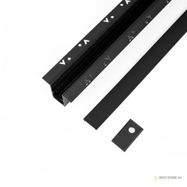 Infälld skena Railsystem SMART 48V V-TAC 100cm Aluminium Svart (kåpa och gavlar ingår)