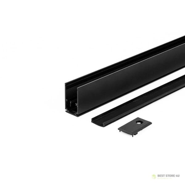 Ytmonterad skena Railsystem SMART 48V V-TAC 100cm Aluminium Svart (kåpa och gavlar ingår)