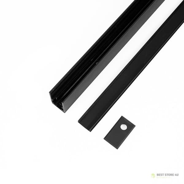 Ytmonterad skena Railsystem SMART 48V V-TAC 100cm Aluminium Svart (kåpa och gavlar ingår)
