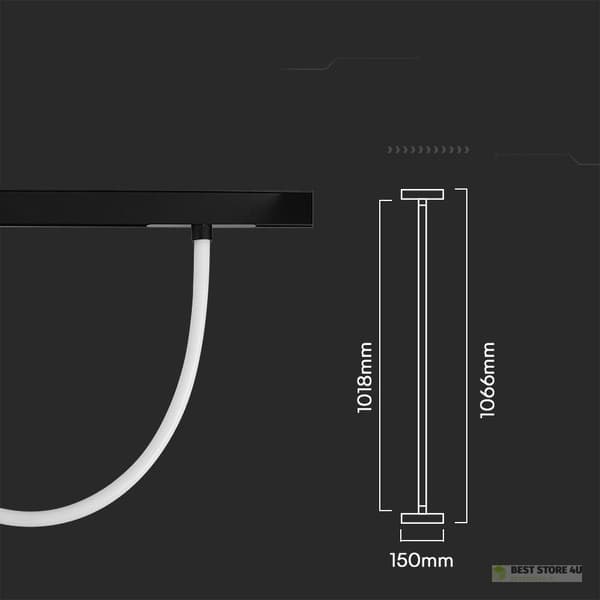 Magneettinen kiskovalaisin 48V V-TAC 11W LED CCT 30st SMART 100cm WiFi-kiskovalaisin musta VT-42112 2700K-6400K 1270lm 3 vuotta