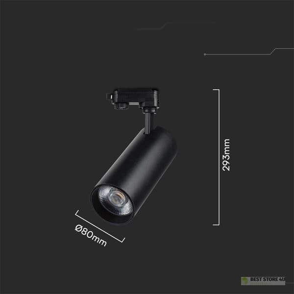 Skinnesystem 3F V-TAC 40W LED 35st CCT CRI90+ Sort VT-47050 2700K-4000K-6000K 3150lm