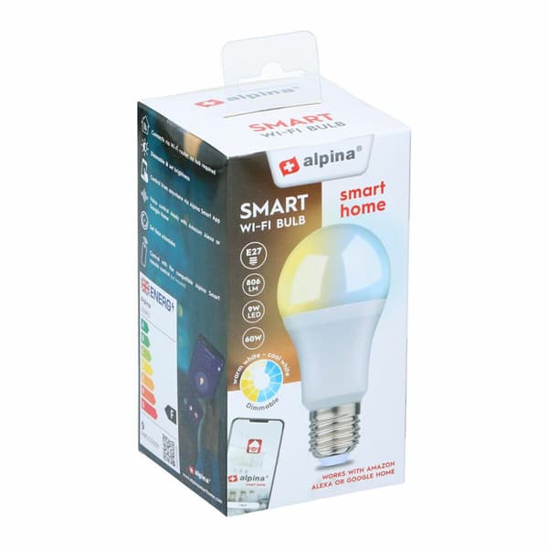 Smart-Lampa Alpina RGB Wi-Fi 9 W E27 2700-6500 K 806 lm