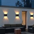 Miniatyrbillede 5 af 5: 4-Pak Solcellelampe Til Facadevæg Udendørs – Facadebelysning Solcelle Sort