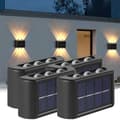Miniatyrbillede 1 af 5: 4-Pak Solcellelampe Til Facadevæg Udendørs – Facadebelysning Solcelle Sort
