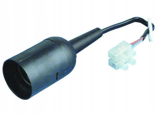 E27 bygge- og renoveringslampe med 15 cm ledning, sort