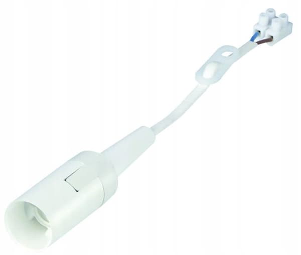 E14 bygge- og renoveringslampefatning med 20 cm ledning, hvid