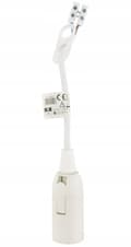 Miniatyrbillede 2 af 3: E14 bygge- og renoveringslampefatning med 20 cm ledning, hvid
