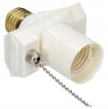 Miniatyrbillede 1 af 3: E27 fatningsadapter med afbryder og kæde Hvid