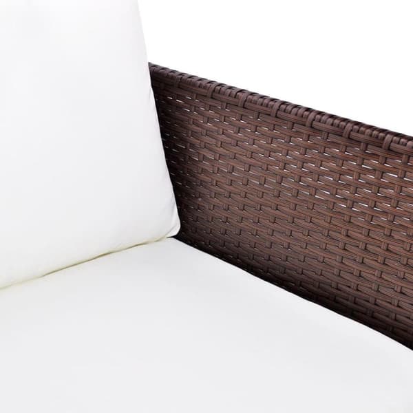 vidaXL Loungegrupp för trädgården med dynor 3 delar konstrotting brun