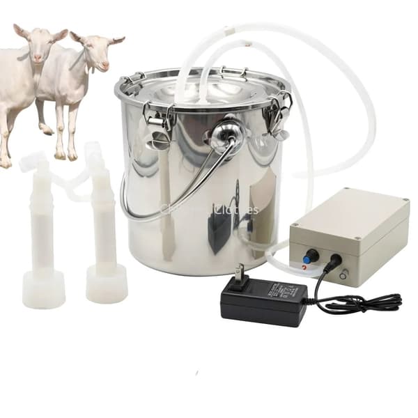 Elektrisk Malkemaskine, Justerbar Sugning, Automatisk Malkning, Sikkerhedssvømmer System,5L til ged