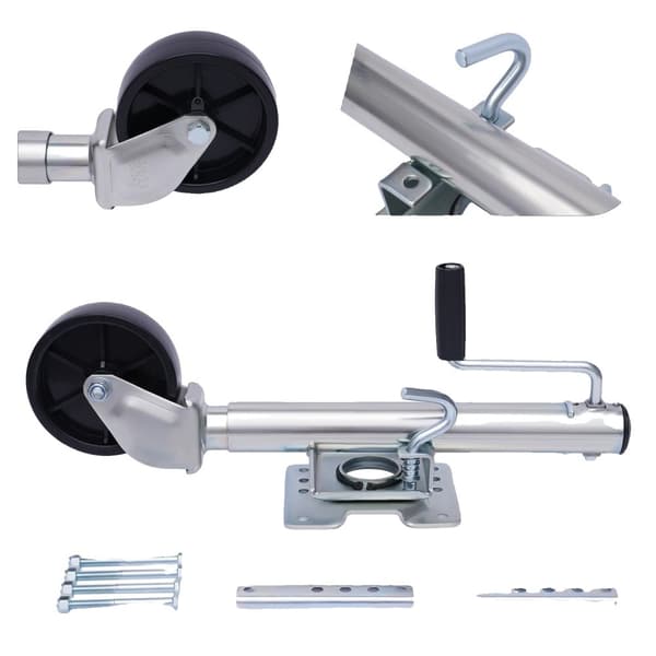 Automatisk Jockeyhjul, 1200 lb belastningsevne, galvaniseret stål konstruktion, foldbart design