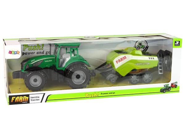 Green Agricultural Tractor, Seeder, Friction Drive