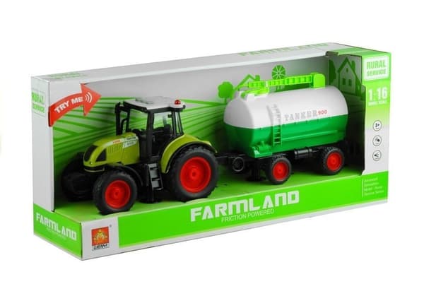 Tractor with a Trailer Tanker Sound Friction Motor 37,5 cm