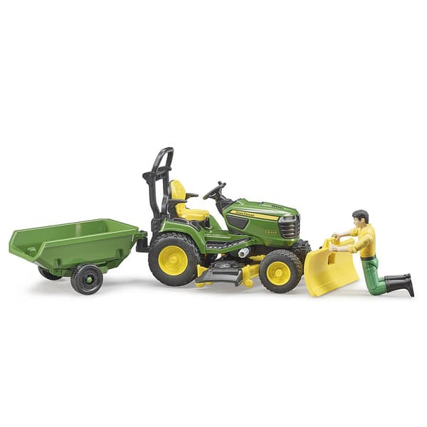 Rider-on plæneklipper med gartnerfigur BRUDER 62104 Profi 1:16